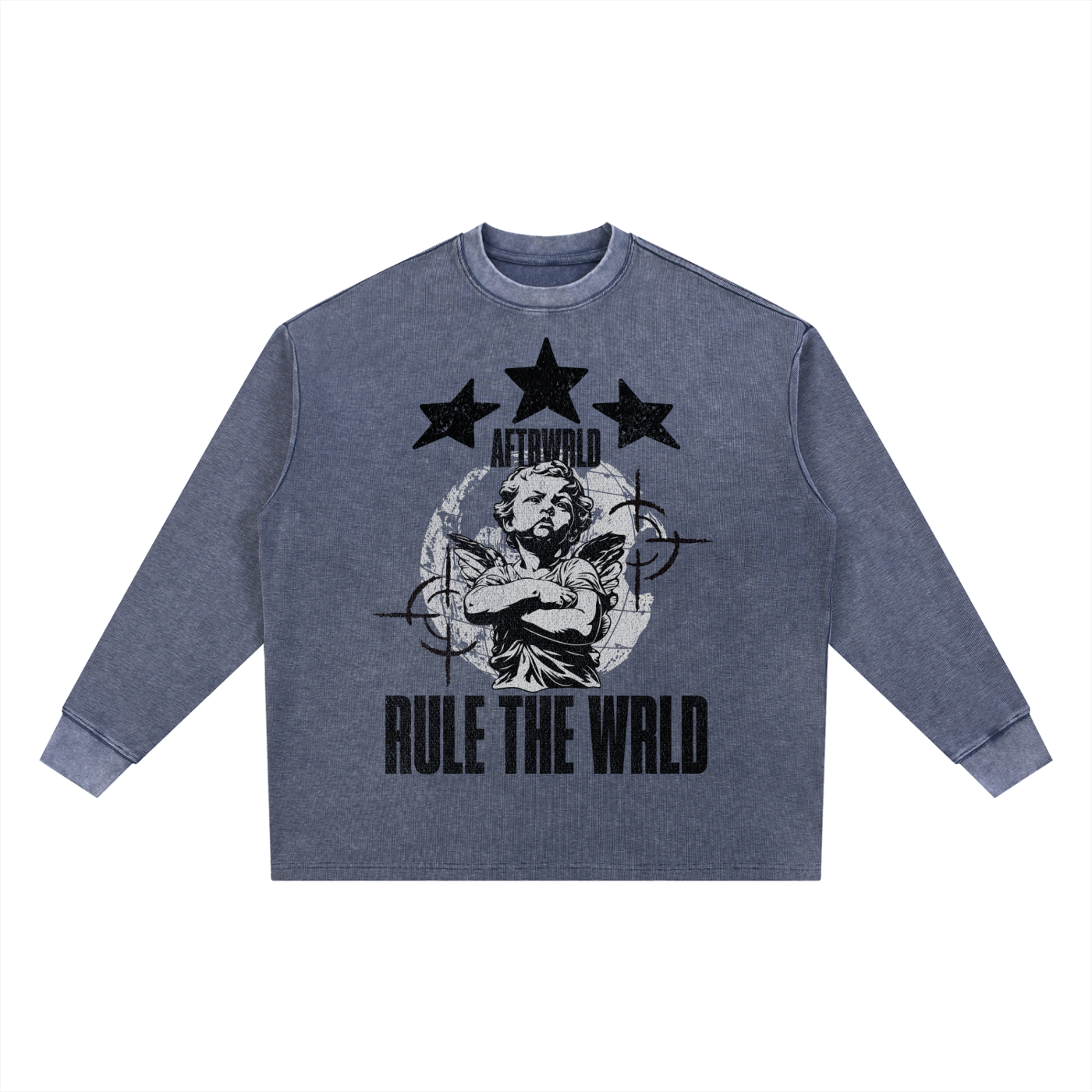 'RULE THE WRLD' Waffle Knit - TIDE BLUE