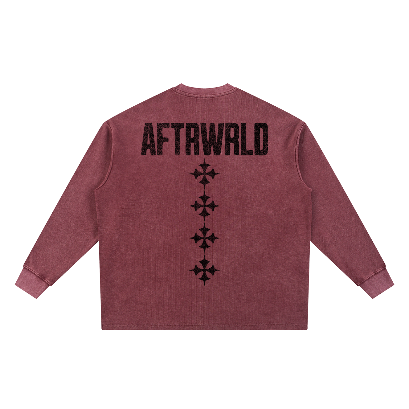 'RULE THE WRLD' Waffle knit - EMBER RED
