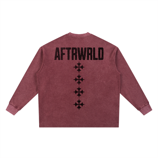 'RULE THE WRLD' Waffle knit - EMBER RED